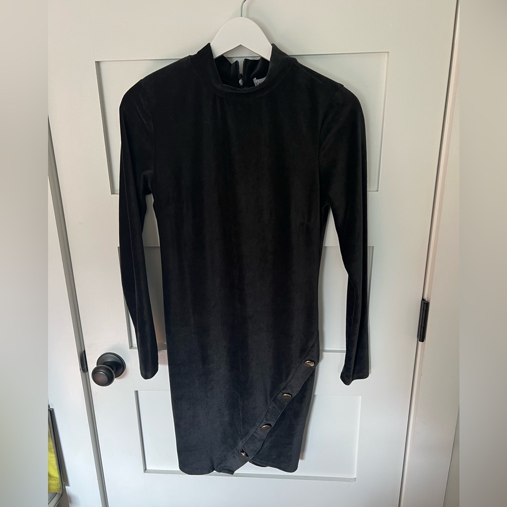 Almost Famous asymmetric velvet like dress